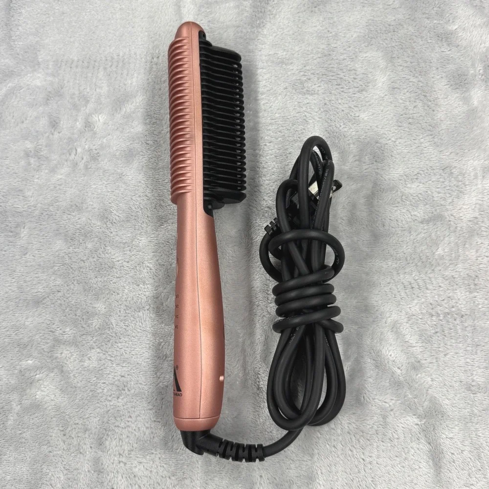 STRAIGHT AHEAD Pro Glider 1.0 Thermal Hair Straightening Comb Rose Gold Tested